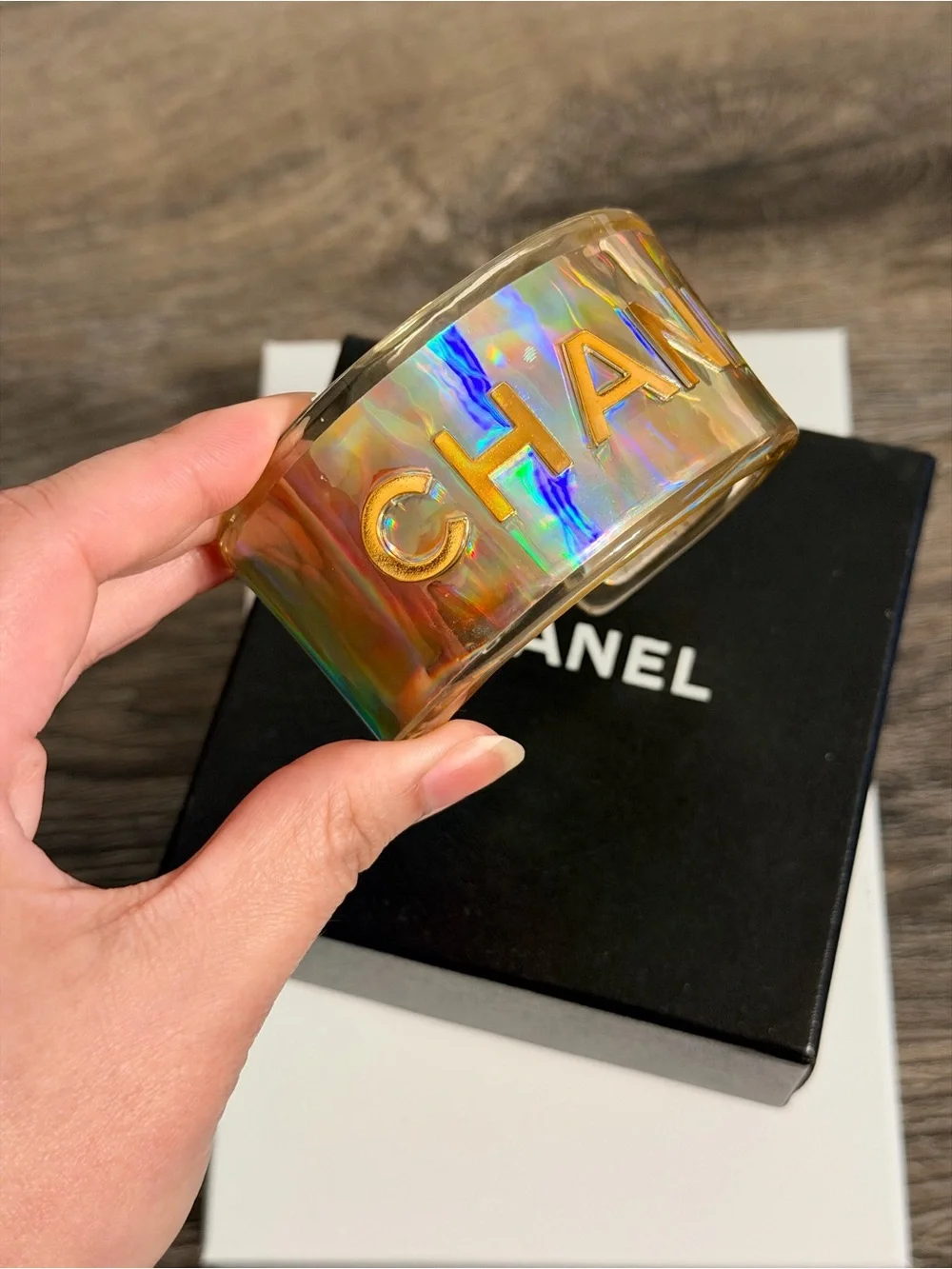 Chanel Statement Iridescent Cuff Bracelet